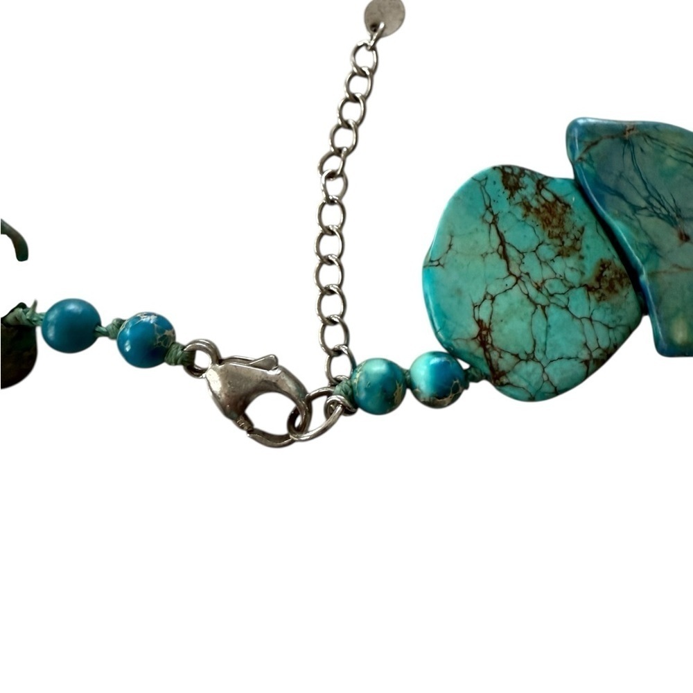 Tropical Ocean Blue Double Strand Bib Necklace Key West - Picture 2 of 4